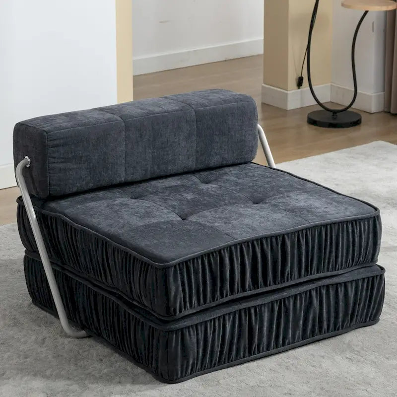 Convertible Sofa Bed,Modern Chenille Upholstered Sleeper Chair