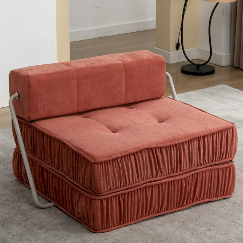 Convertible Sofa Bed,Modern Chenille Upholstered Sleeper Chair
