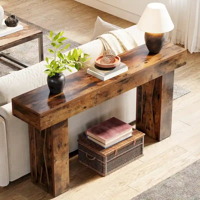 63 Inch Long Console Table Farmhouse Sofa Table