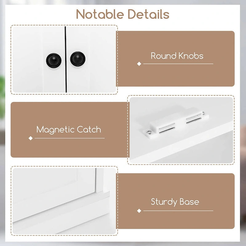 Gymax 72.5 Kitchen Pantry w/4 Door 6-Tier Shelves Freestanding