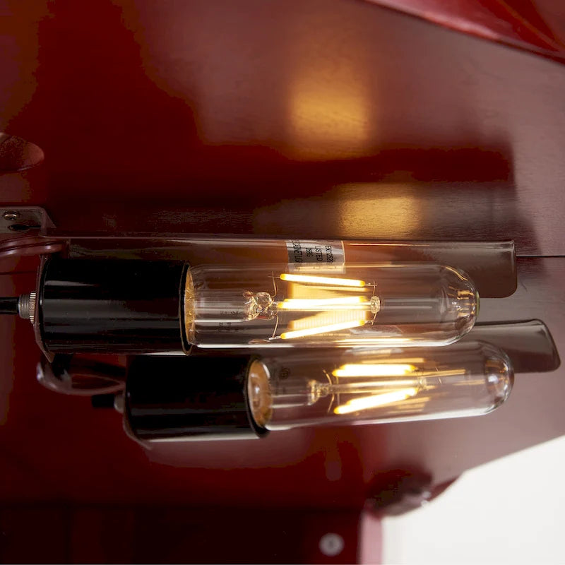 Lighted Corner Curio Cabinet with Tempered Glass Doors & Shelves - Elegant Cherry Display Case with Bulb