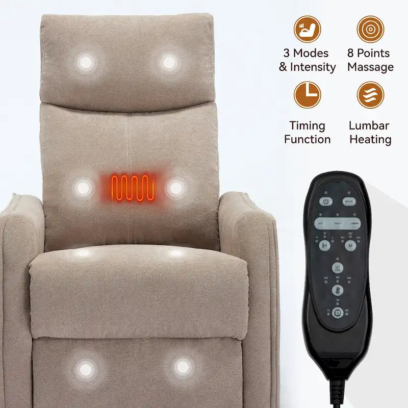 360 Swivel Rocker Recliner Chair with Massage and Lumbar Heating