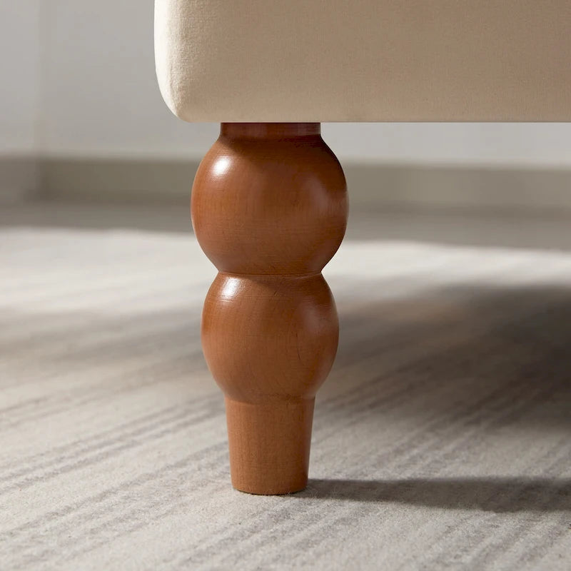 Beige 37.8 Velvet Accent Chair