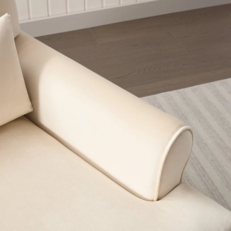 Beige 37.8 Velvet Accent Chair