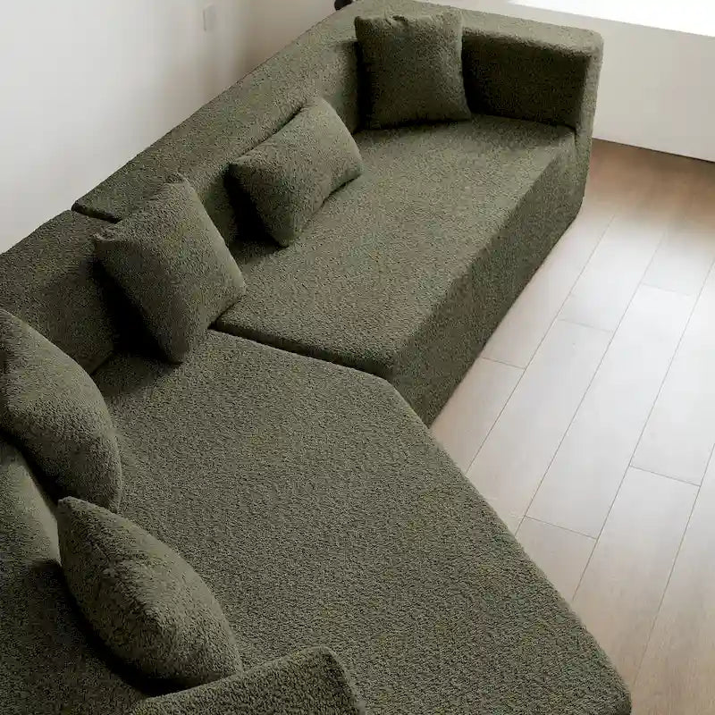127.5Polyester Modular Sectional Cloud Couch with Deep Seat, No Assembly Required, and Modern Minimalist Design