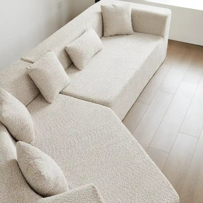127.5Polyester Modular Sectional Cloud Couch with Deep Seat, No Assembly Required, and Modern Minimalist Design