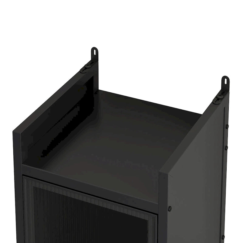 Modern Glass Door Cabinet with Featuring Storage, for Entryway Living Room Bathroom Dining Room