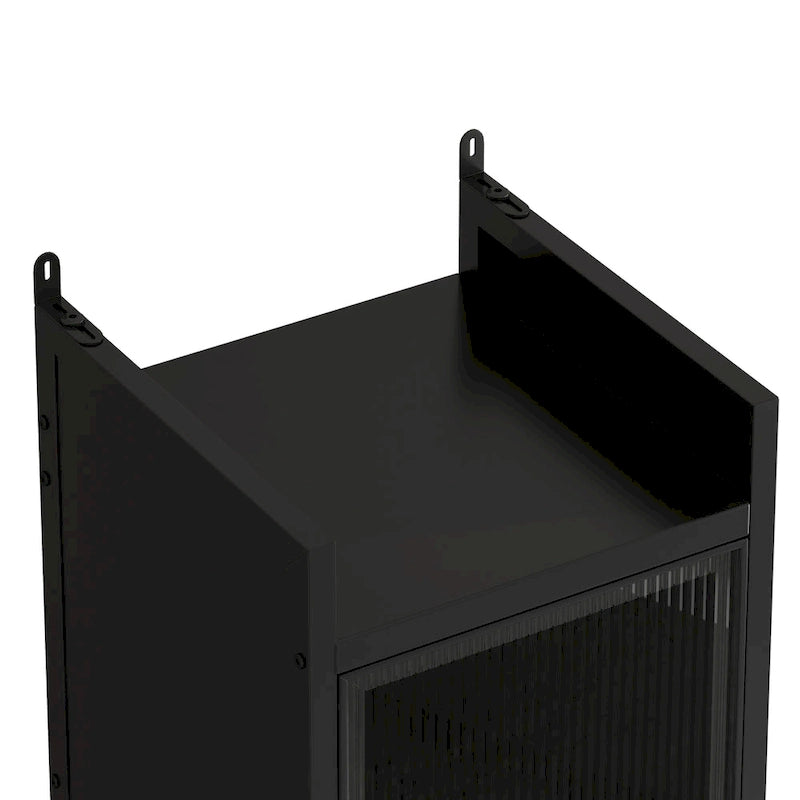 Modern Glass Door Cabinet with Featuring Storage, for Entryway Living Room Bathroom Dining Room