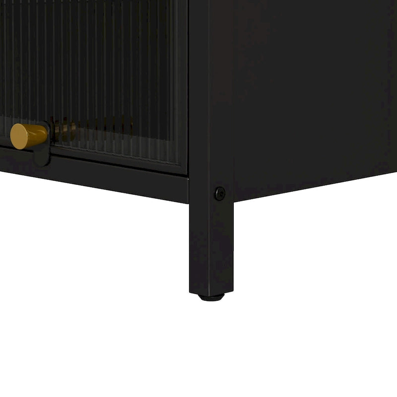 Modern Glass Door Cabinet with Featuring Storage, for Entryway Living Room Bathroom Dining Room