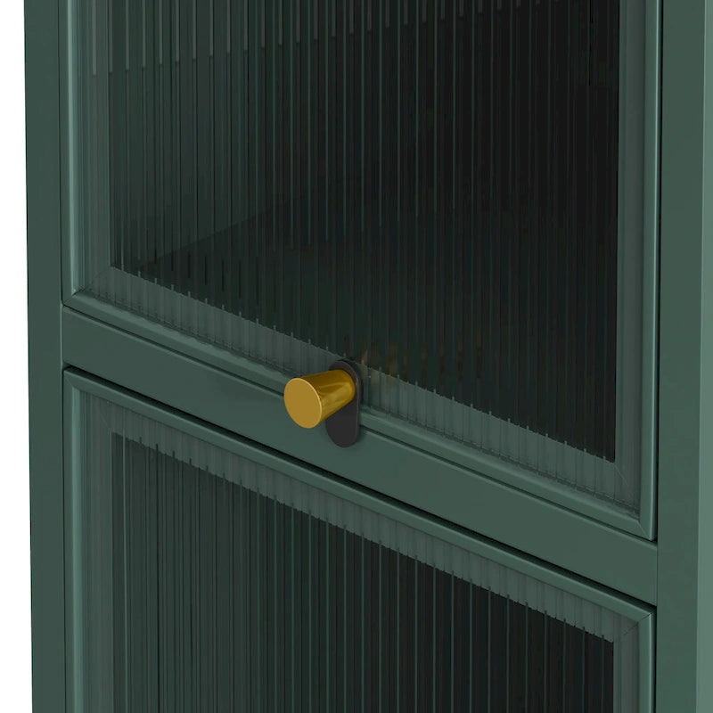Modern Glass Door Cabinet with Featuring Storage, for Entryway Living Room Bathroom Dining Room