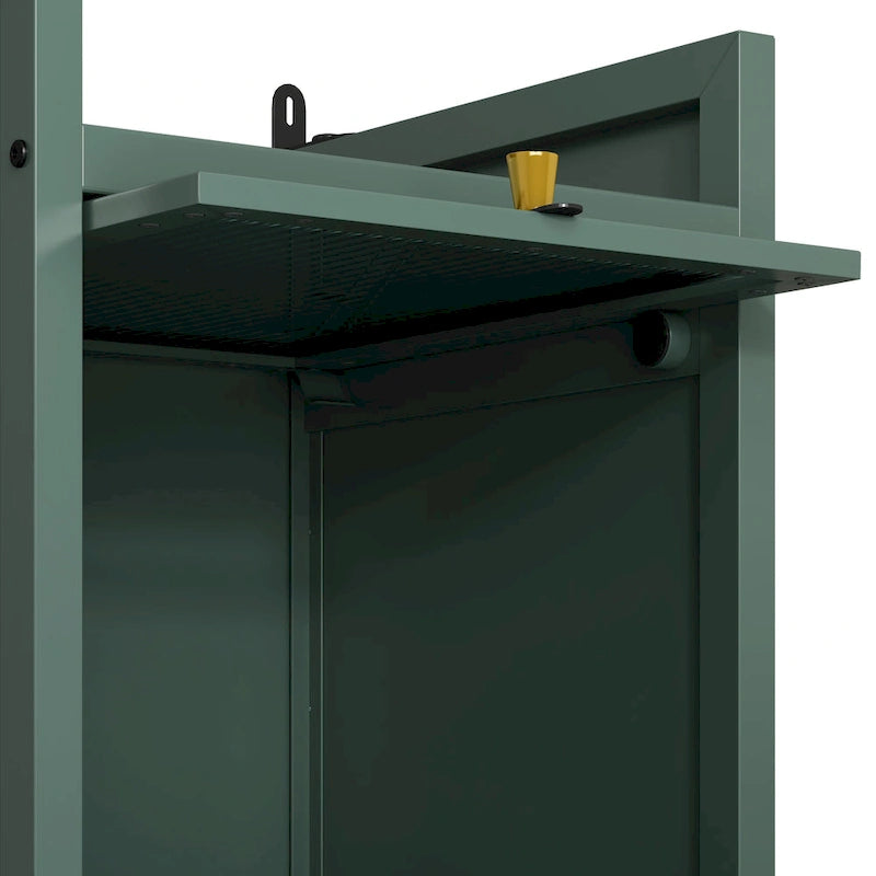 Modern Glass Door Cabinet with Featuring Storage, for Entryway Living Room Bathroom Dining Room