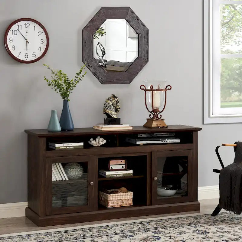 Contemporary TV Media Stand Entertainment Console For Up To 65 inch TV - 15.75 x 60.00 x 29.00