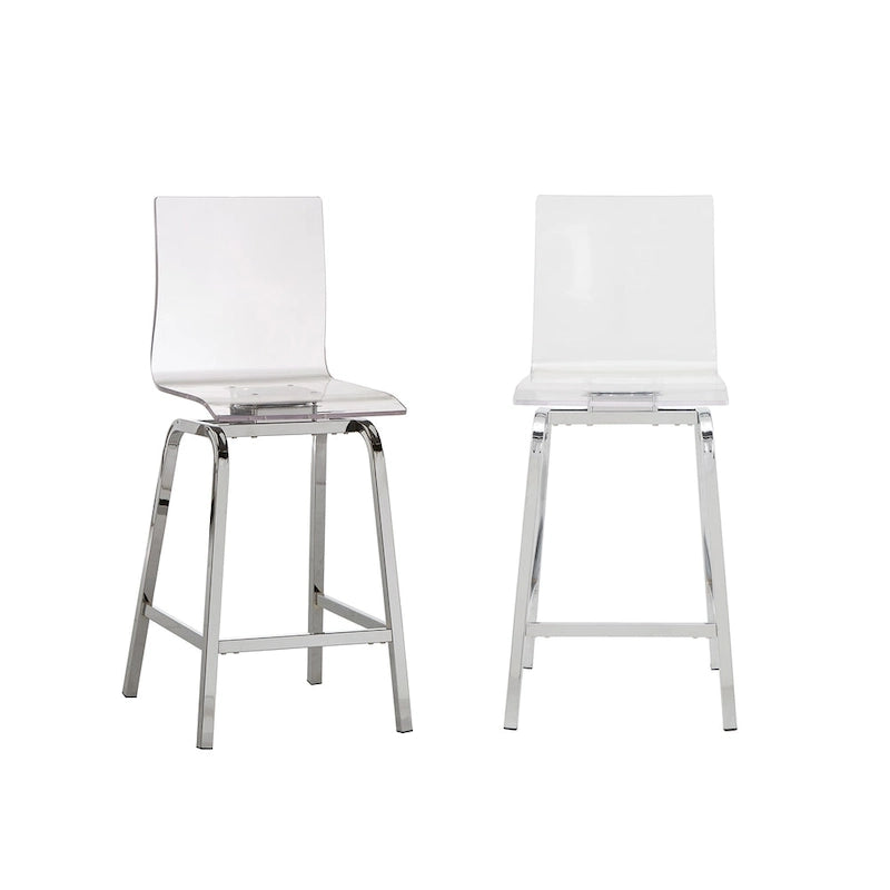 Maravilla Acrylic Swivel High Back Stools (Set 2)