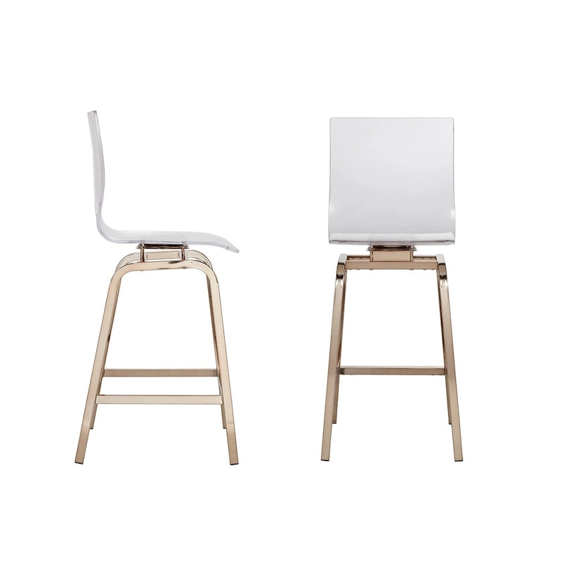 Maravilla Acrylic Swivel High Back Stools (Set 2)
