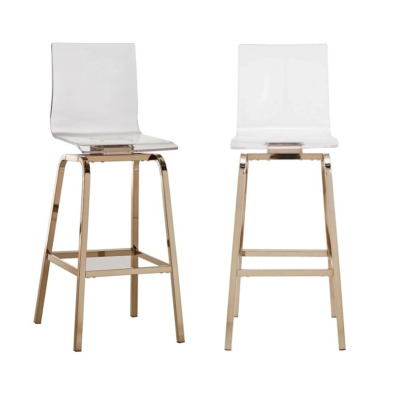 Maravilla Acrylic Swivel High Back Stools (Set 2)