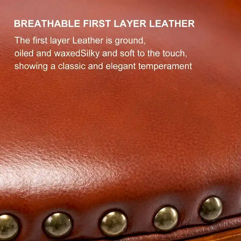 Cow top Leather Wooden Bar Stools