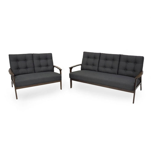 Aries Mid-century 2-piece Fabric Sofa Set by Christopher Knight Home