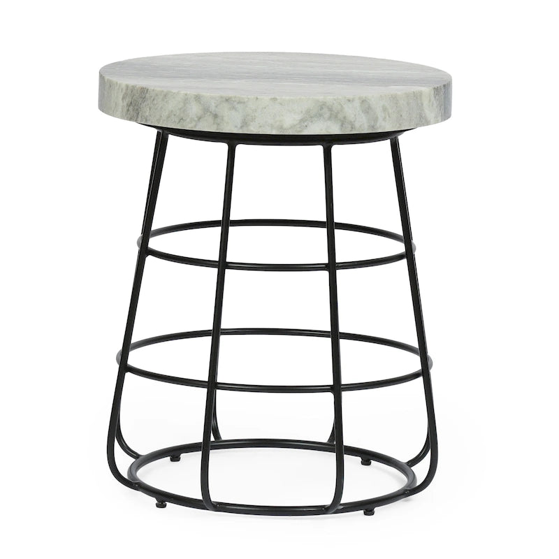 Woodbine Modern Handcrafted Marble Side Table by Christopher Knight Home - 18.00 L x 18.00 W x 22.00 H