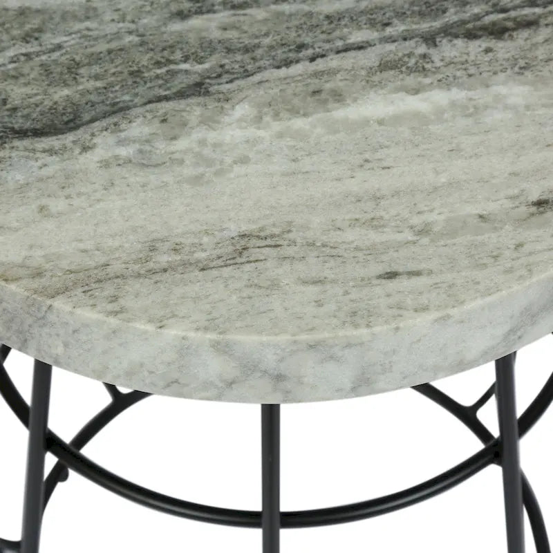 Woodbine Modern Handcrafted Marble Side Table by Christopher Knight Home - 18.00 L x 18.00 W x 22.00 H