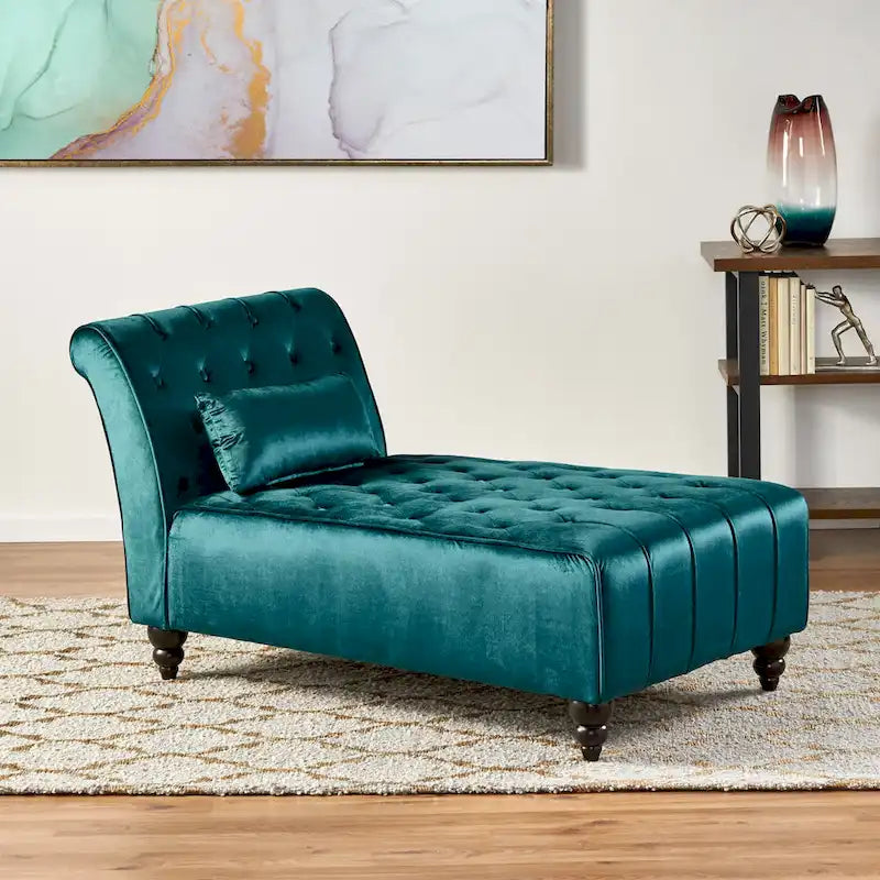 Rubie Modern Glam Tufted Velvet Chaise Lounge by Christopher Knight Home