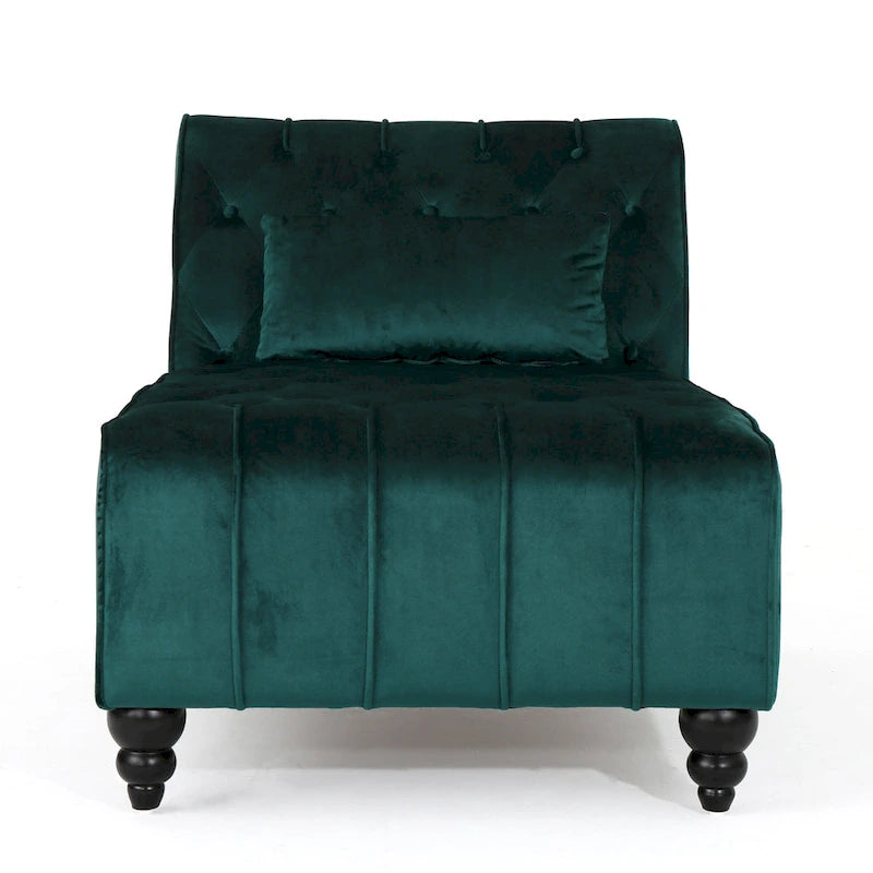 Rubie Modern Glam Tufted Velvet Chaise Lounge by Christopher Knight Home