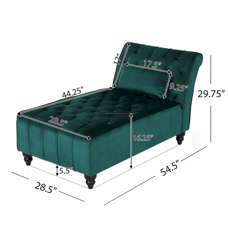Rubie Modern Glam Tufted Velvet Chaise Lounge by Christopher Knight Home