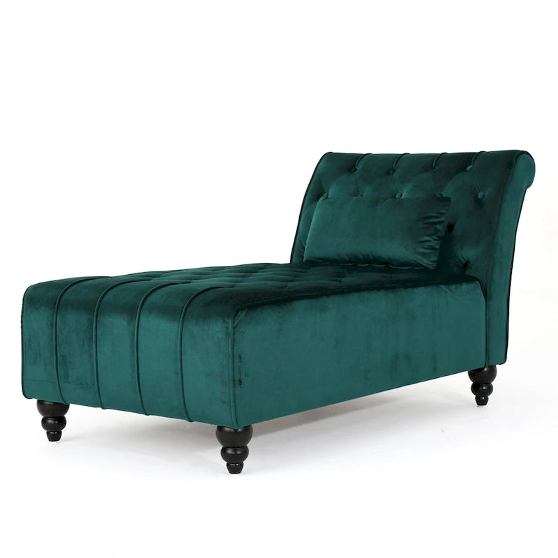 Rubie Modern Glam Tufted Velvet Chaise Lounge by Christopher Knight Home