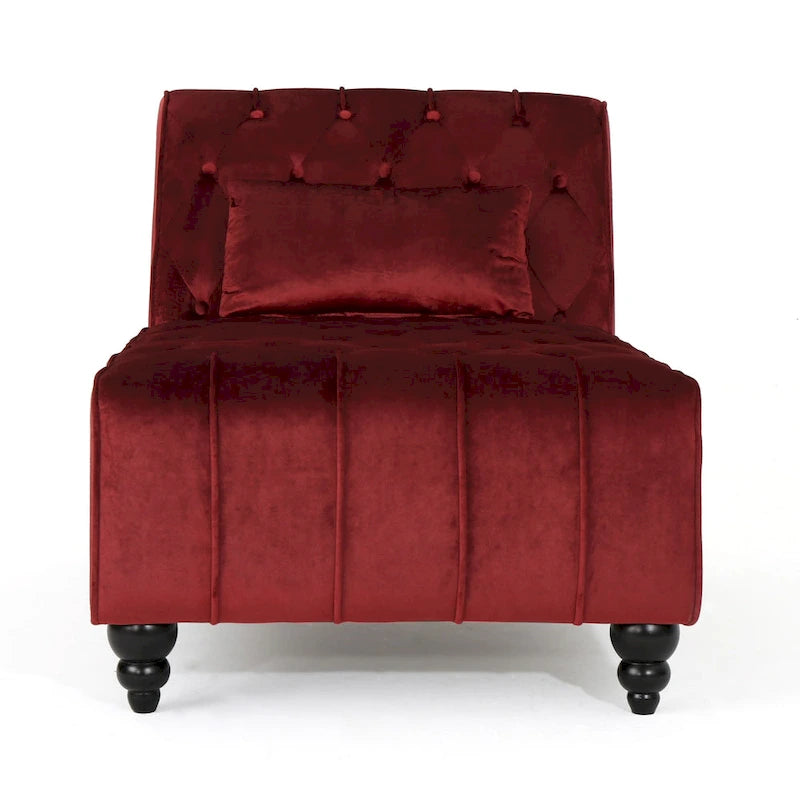 Rubie Modern Glam Tufted Velvet Chaise Lounge by Christopher Knight Home