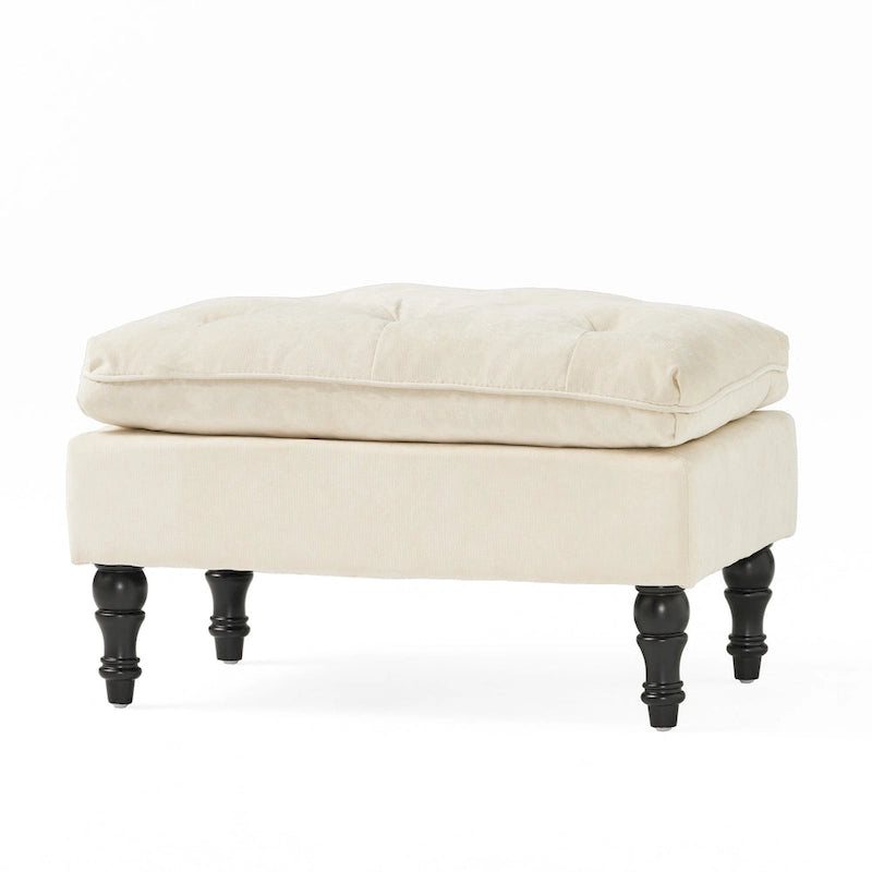 Jeremy Modern Tufted Fabric Pillow Top Ottoman by Christopher Knight Home