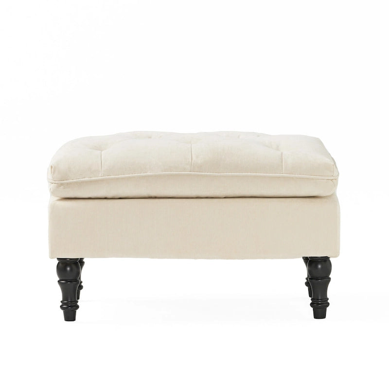 Jeremy Modern Tufted Fabric Pillow Top Ottoman by Christopher Knight Home