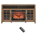 55 Inch Tv Media Stand With Electric Fireplace Kd Inserts Heater,Gray Wash Color