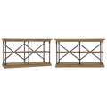 Dubrovnik Cornice Iron and Wood Entryway Console Table