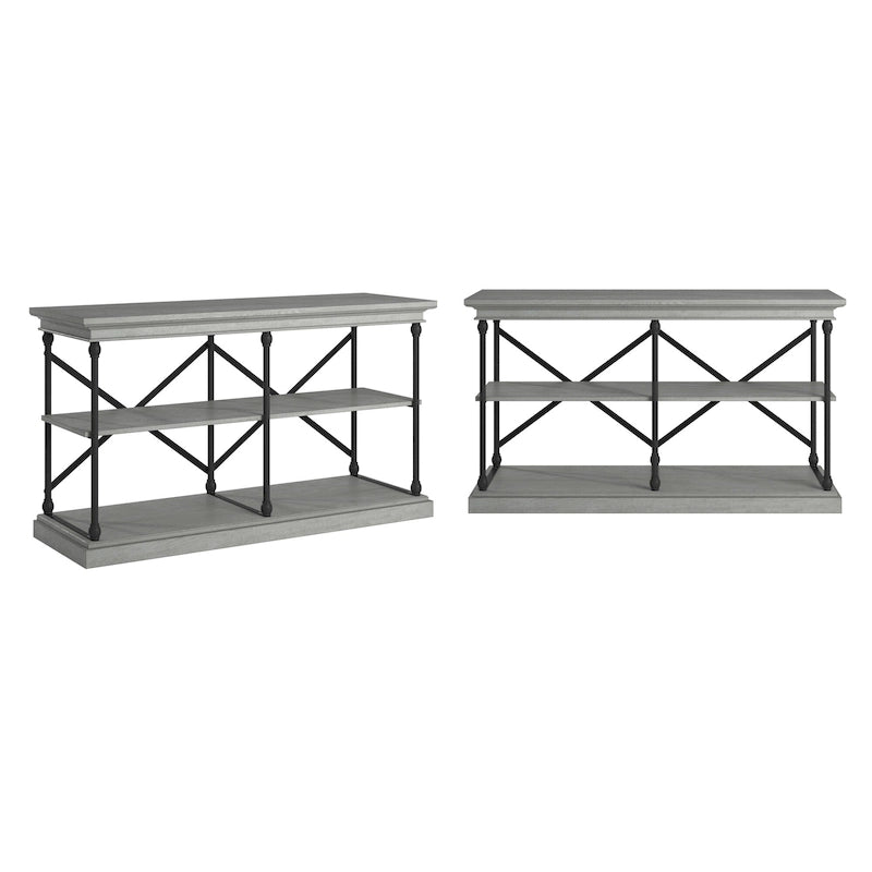 Dubrovnik Cornice Iron and Wood Entryway Console Table