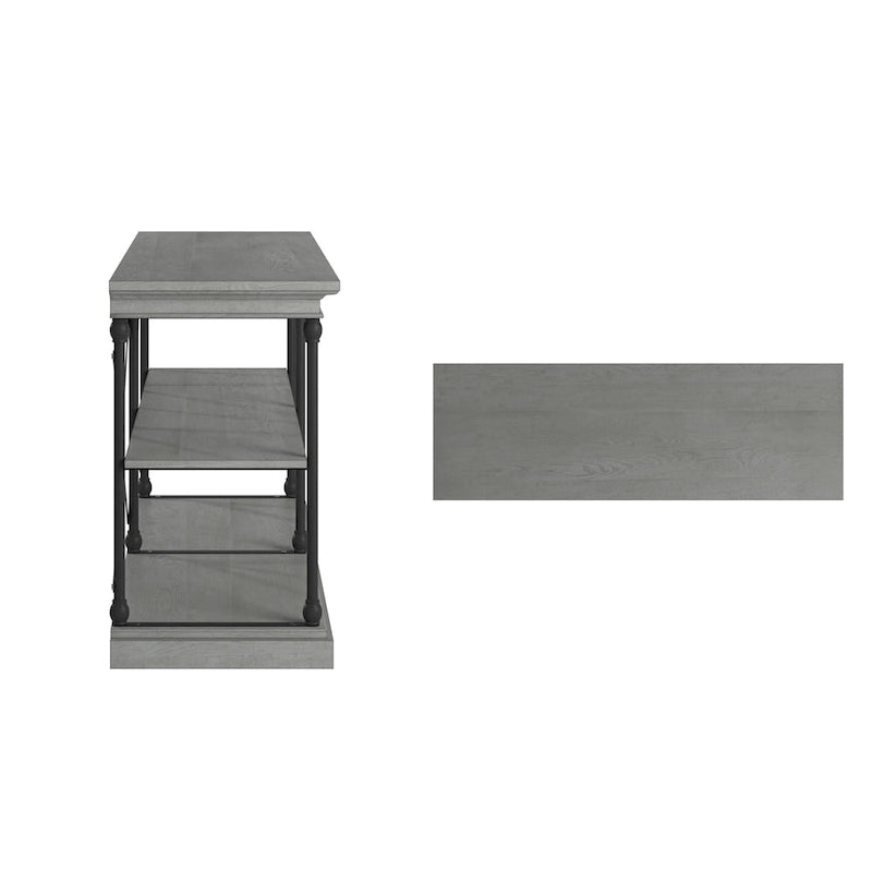 Dubrovnik Cornice Iron and Wood Entryway Console Table