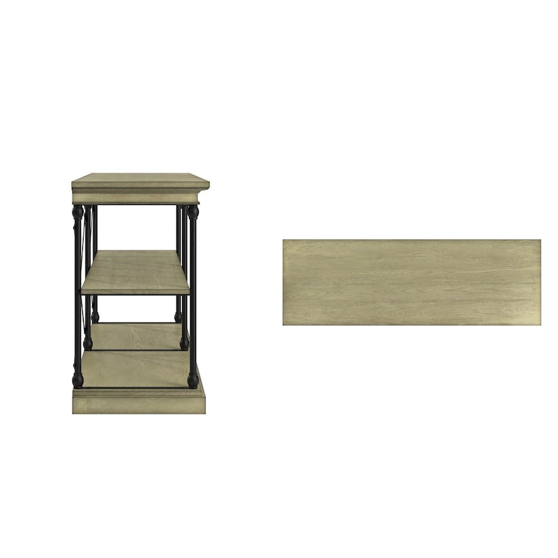 Dubrovnik Cornice Iron and Wood Entryway Console Table