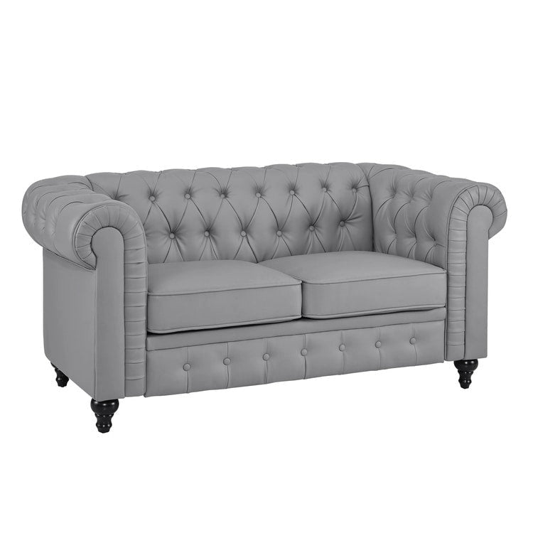 Emery Chesterfield Loveseat, Luxurious Comfort for Cozy Living Rooms, Mid-Century Modern couch, Elegance & Serenity
