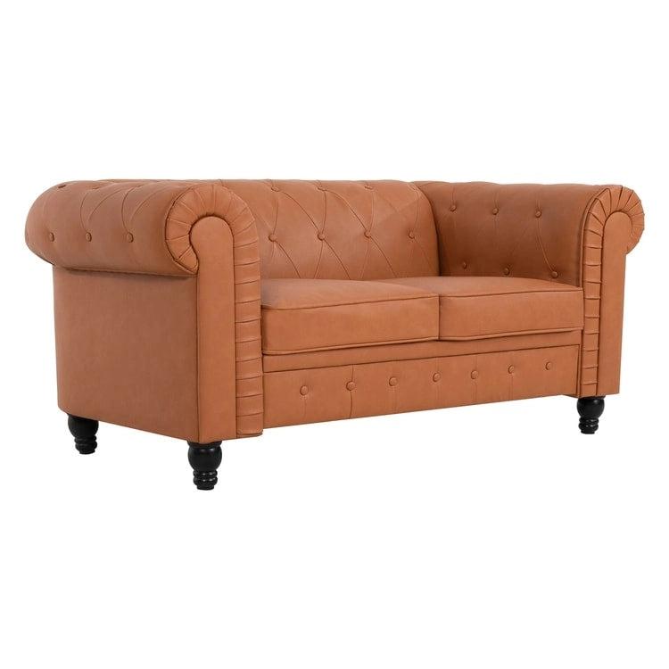 Emery Chesterfield Loveseat, Luxurious Comfort for Cozy Living Rooms, Mid-Century Modern couch, Elegance & Serenity