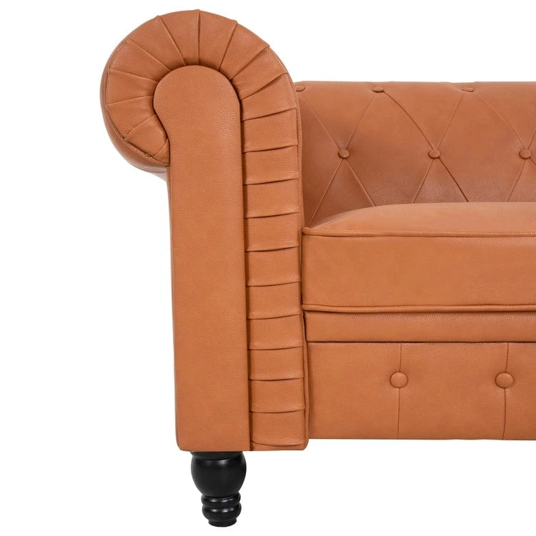 Emery Chesterfield Loveseat, Luxurious Comfort for Cozy Living Rooms, Mid-Century Modern couch, Elegance & Serenity