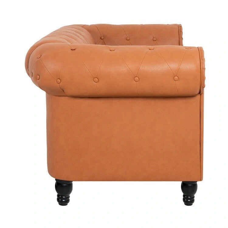 Emery Chesterfield Loveseat, Luxurious Comfort for Cozy Living Rooms, Mid-Century Modern couch, Elegance & Serenity