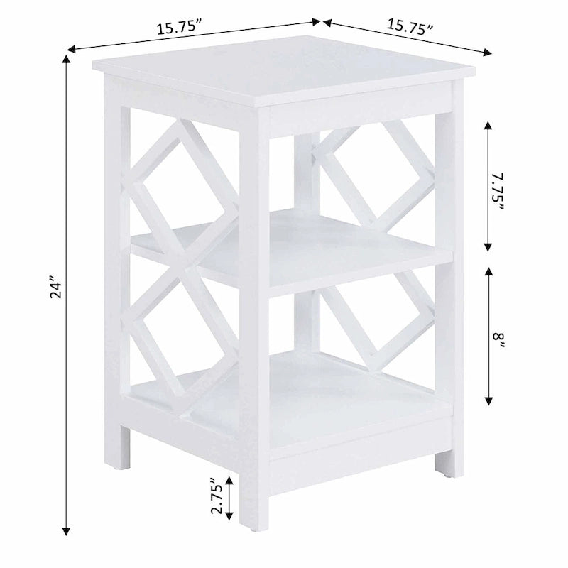 Convenience Concepts Diamond End Table with Shelves