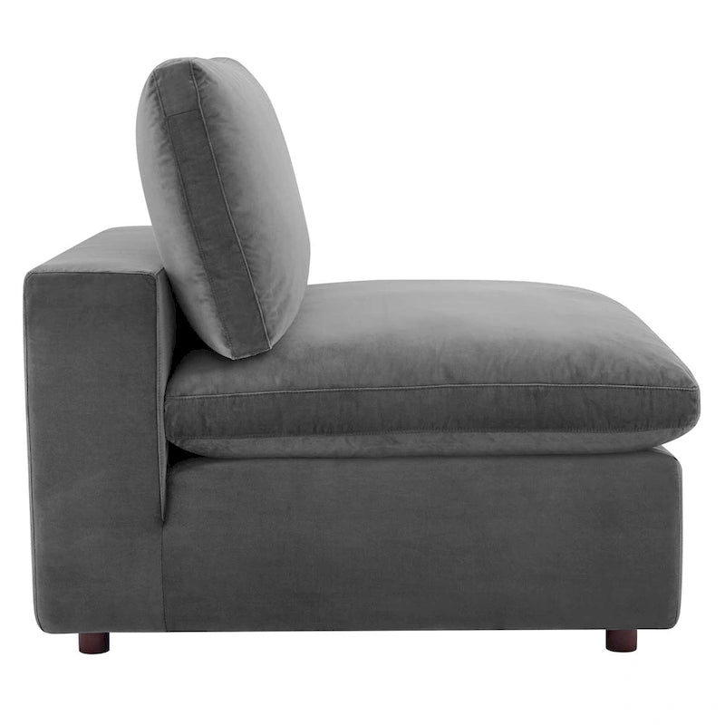 Commix Down Filled Overstuffed Velvet 5-Piece Sectional Sofa