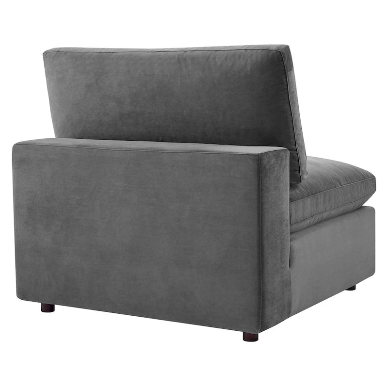 Commix Down Filled Overstuffed Velvet 5-Piece Sectional Sofa