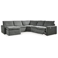 Signature Design by Ashley Hartsdale Gray 5-Piece Power Reclining Sectional with Chaise