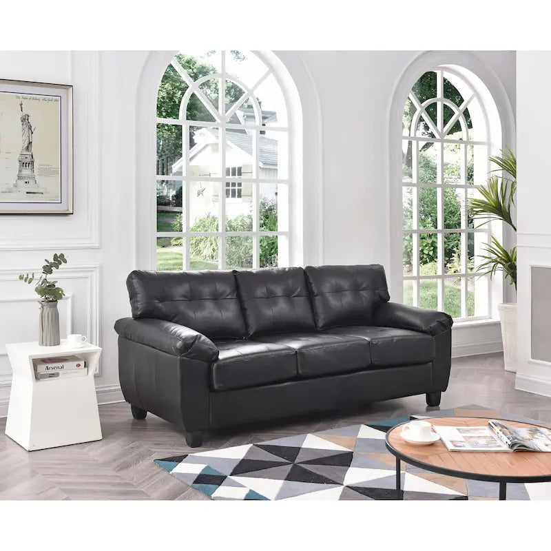 Gallant 78 in. W Flared Arm Faux Leather Straight Sofa - 33L x 78W x 35H