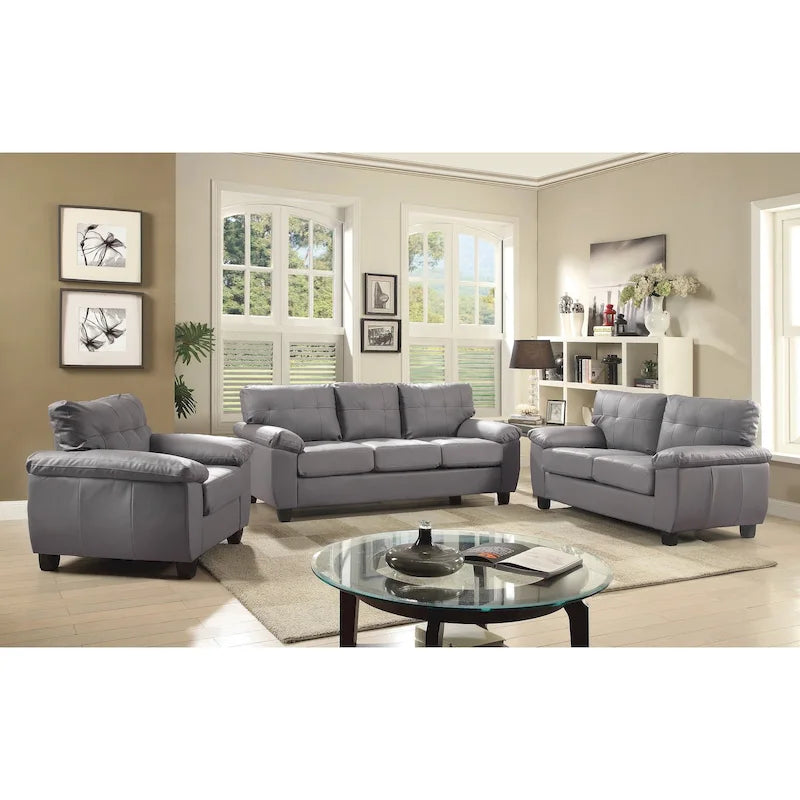 Gallant 78 in. W Flared Arm Faux Leather Straight Sofa - 33L x 78W x 35H