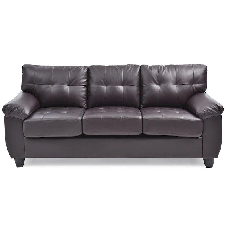 Gallant 78 in. W Flared Arm Faux Leather Straight Sofa - 33L x 78W x 35H