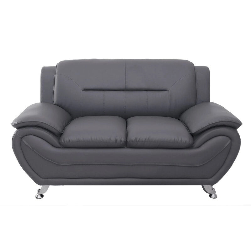 Michael Segura Bonded Leather Upholstered Loveseat