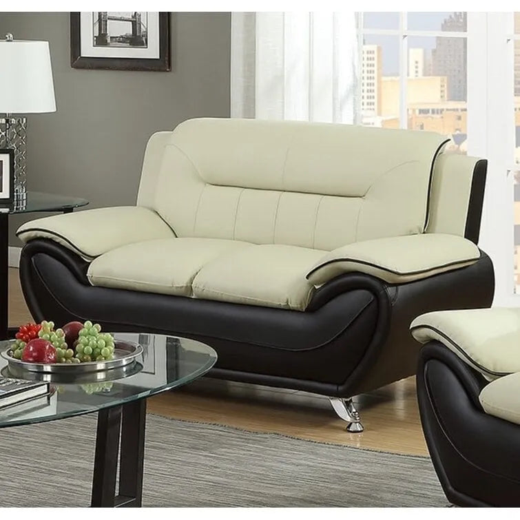 Michael Segura Bonded Leather Upholstered Loveseat