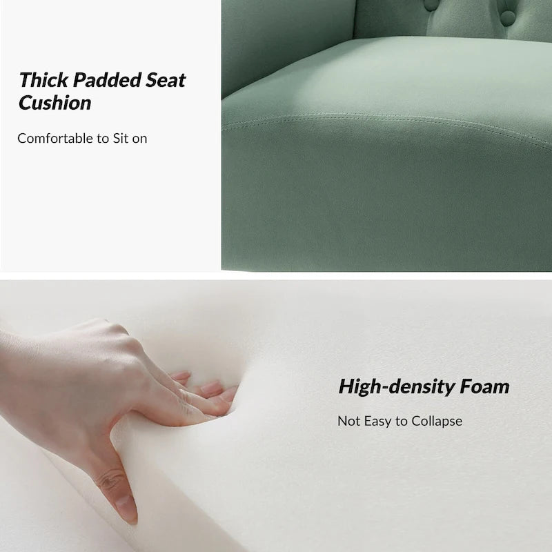 Abadiana Accent Tufted Chair with Metal Base by HULALA HOME