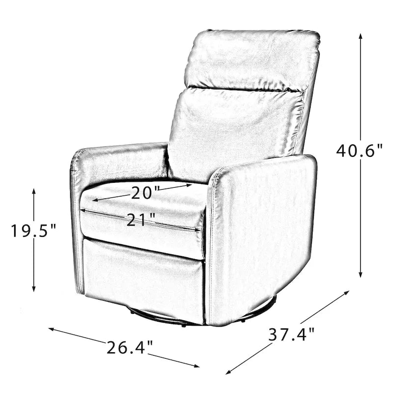Alex Classic Manual Swivel Recliner With Sustainable Products